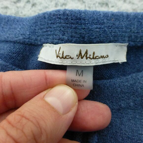 Vila Milano Sweater Womens Medium Blue Dolman Sleeve Knit - Picture 7 of 8